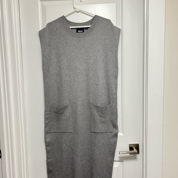 Anthropologie Maeve Muscle Column Midi Dress On Gray  SIZE Medium - Picture 5 of 11